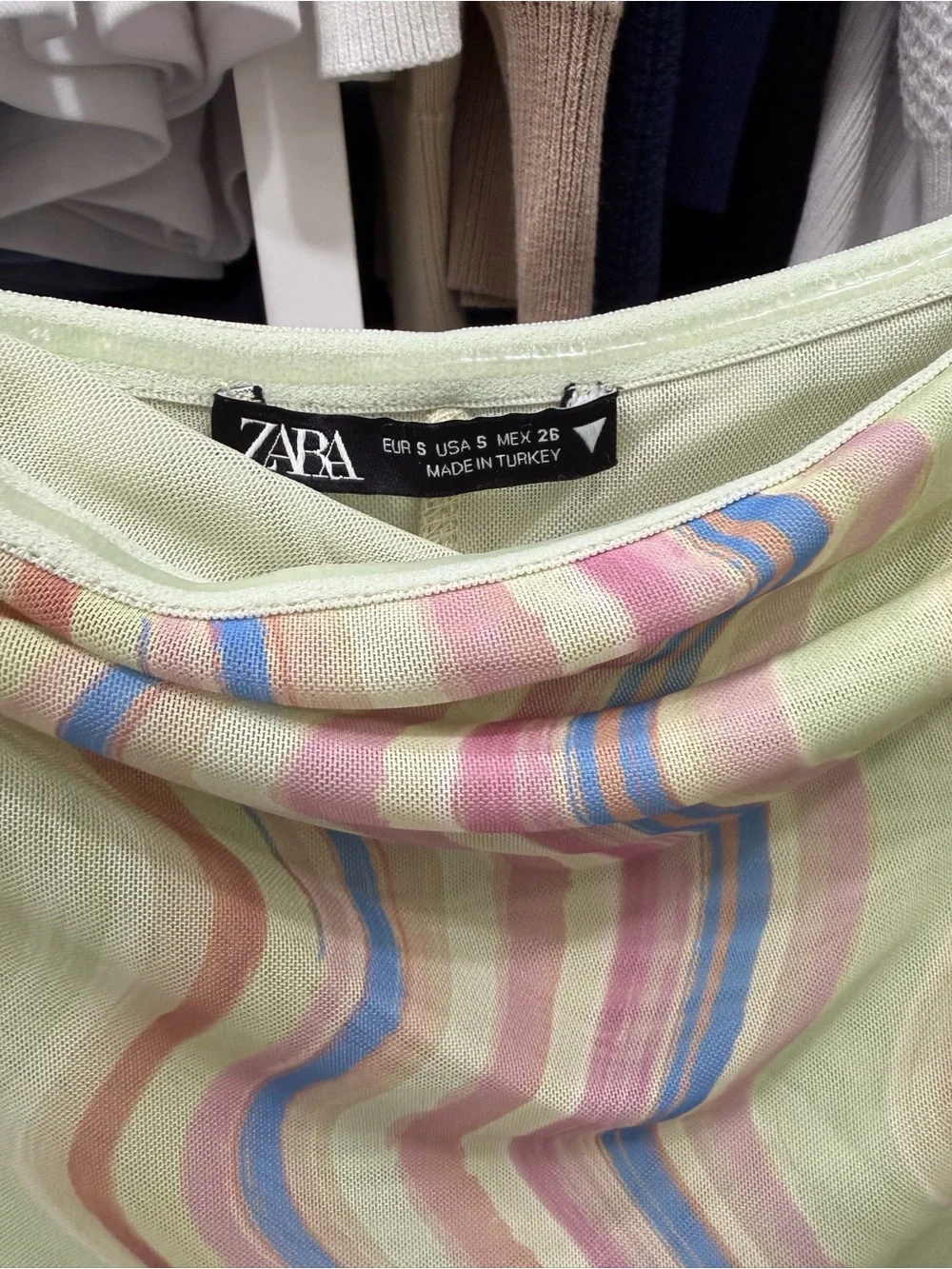 Zara Pastel Wave Strapless Maxi Dress